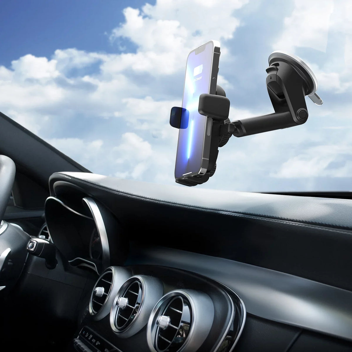 iOttie Easy One Touch Wireless Mini Dashboard & Windshield Mount, Onyx Plastic