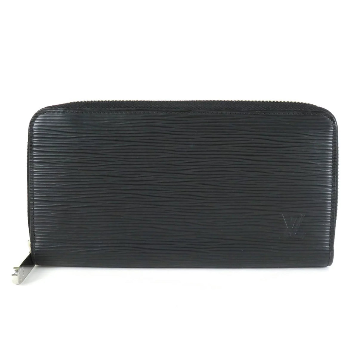 Pre-Owned Louis Vuitton LOUIS VUITTON Round Zipper Long Wallet Epi Zippy Leather Midnight Silver Unisex (Good)