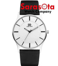 Danish Design IQ12Q1006 White Dial Stainless Steel Dark Leather Men's Watch