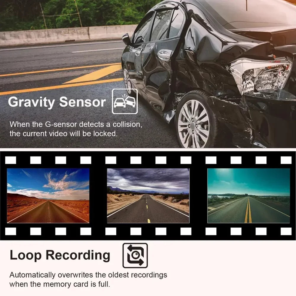 GoolRC Dash Camera,Video Car Camera Car Rearview Mirror Clear Car Rearview Car Camera Auto 3 Cameras Auto Safety Car Video Cameras Dash Cam 2in Clear Car Dash Cam 2in Mirror 170wide Wdr Eryue Qisuo