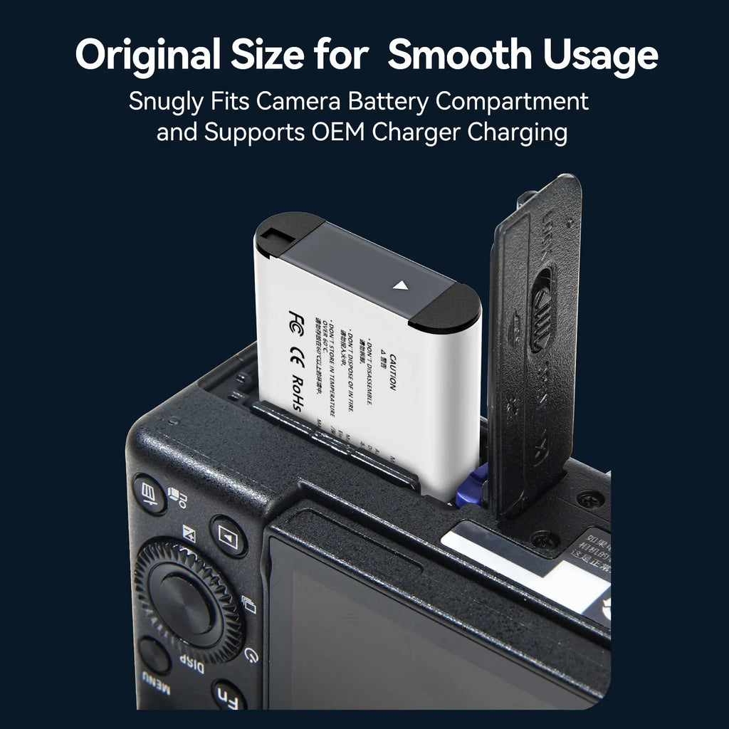 Dcenta Charging Case with TELESIN CMR-001 2pcs NP-BX1 Batteries + 3-Slot Battery: Compatible with Sony ZV-1/ RX100M6/ H400/ WX350/ RX100/ HX50/ HDR-PJ410/ FDR-X3000R/ HDR-CX405/ FDR-