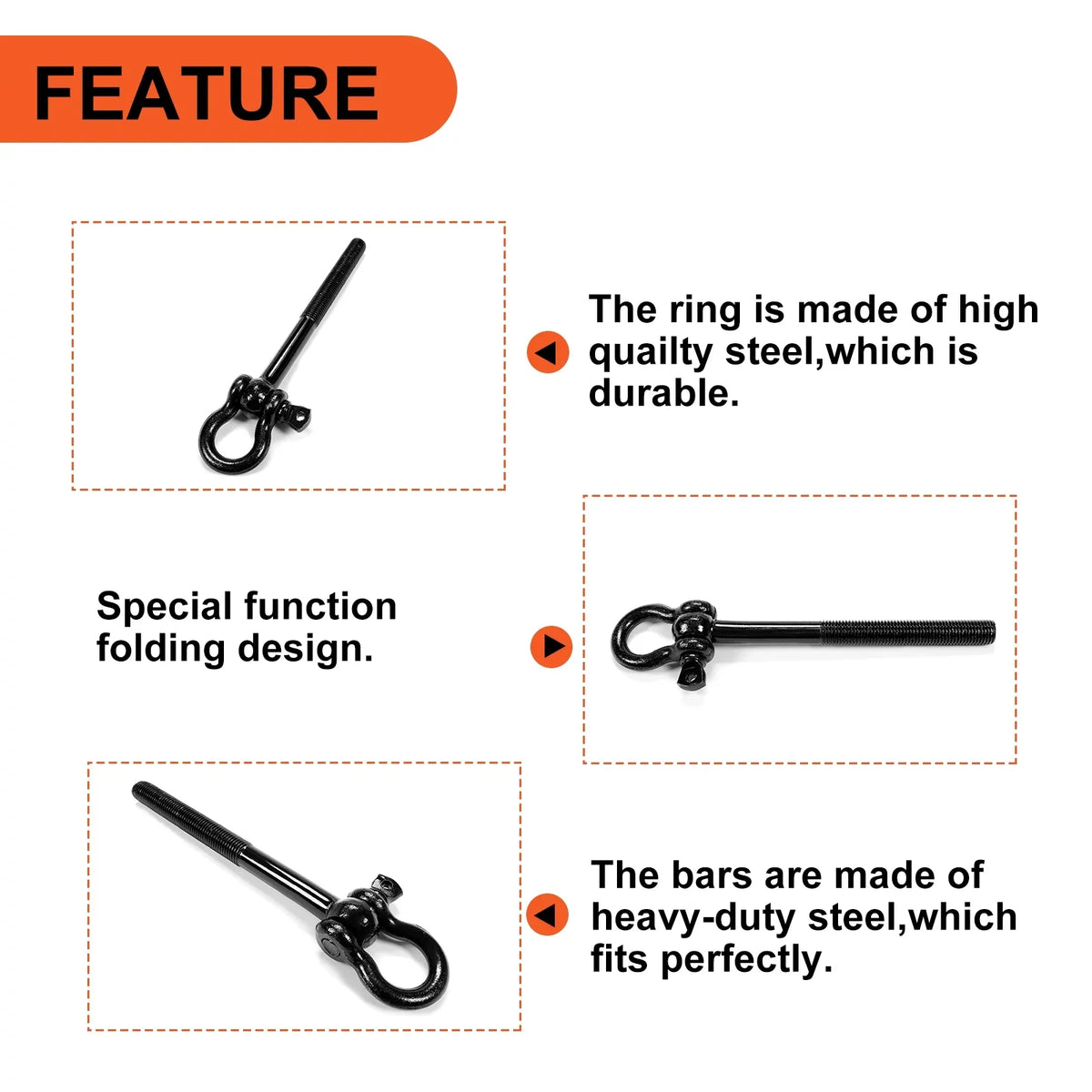 Kojem Steel Tow Hook Trailer Hitch Front Or Rear Trunk Hook for 2014-2023 Chevy Corvette C7 C8 GS Z06 ZR1 Replaces 15234068 Charcoal