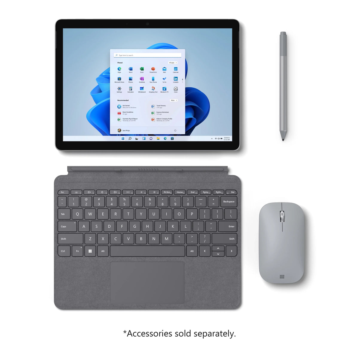 Microsoft Surface Go 3 10.5" Pixel Sense Flow Display, 10 Point Multi- touch, Intel®Pentium® Gold 6500Y, 8GB RAM, 128GB SSD, Platinum, Windows 11, 8VA-00001