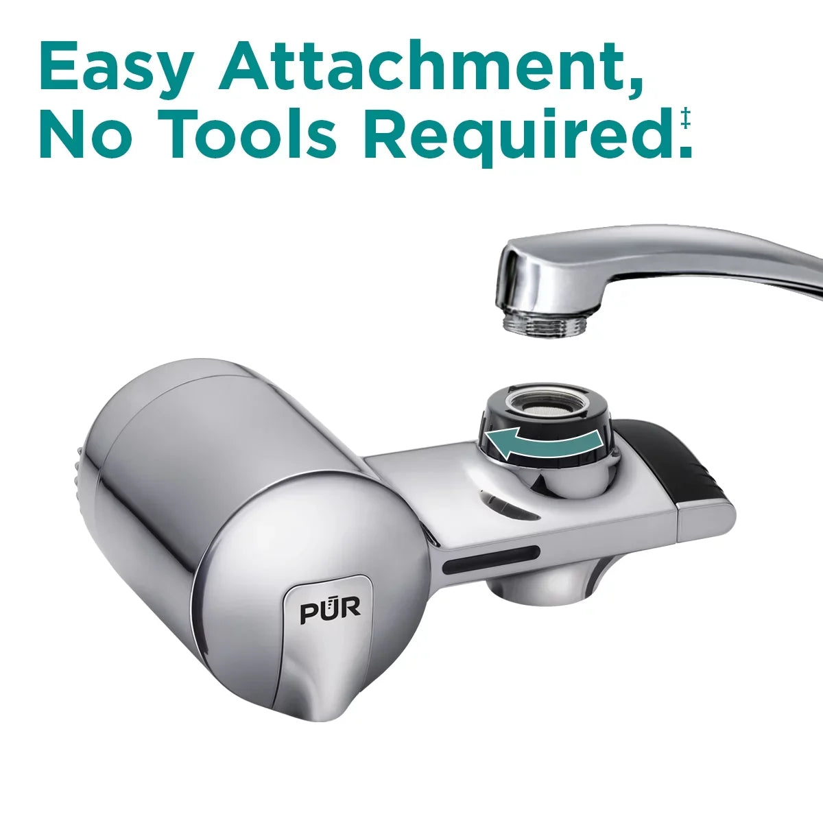 PUR PLUS Faucet Mount Water Filtration System, Horizontal, Chrome, PFM400H