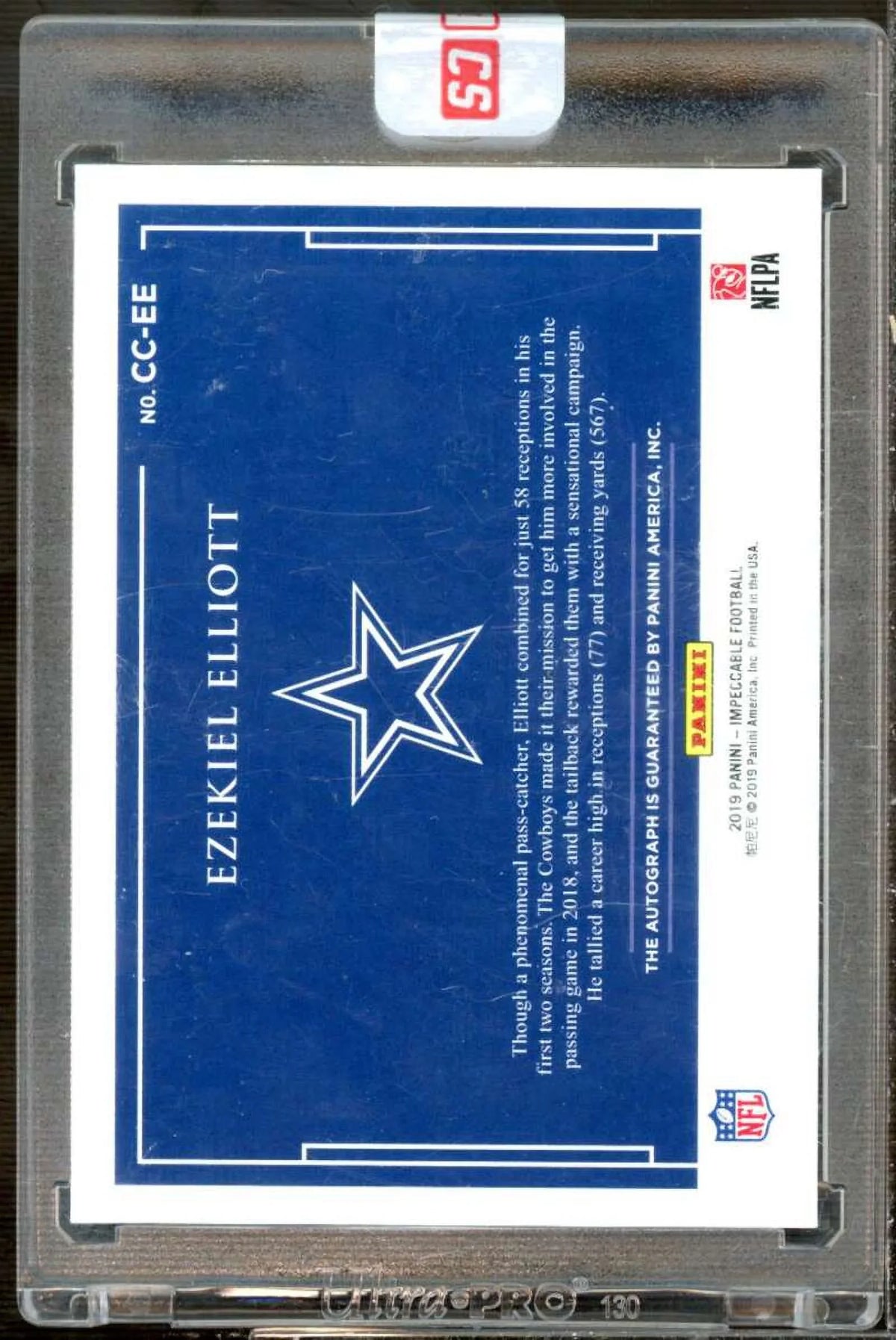 Ezekiel Elliott 2019 Panini Impeccable Canvas Creations Autographs Silver #8