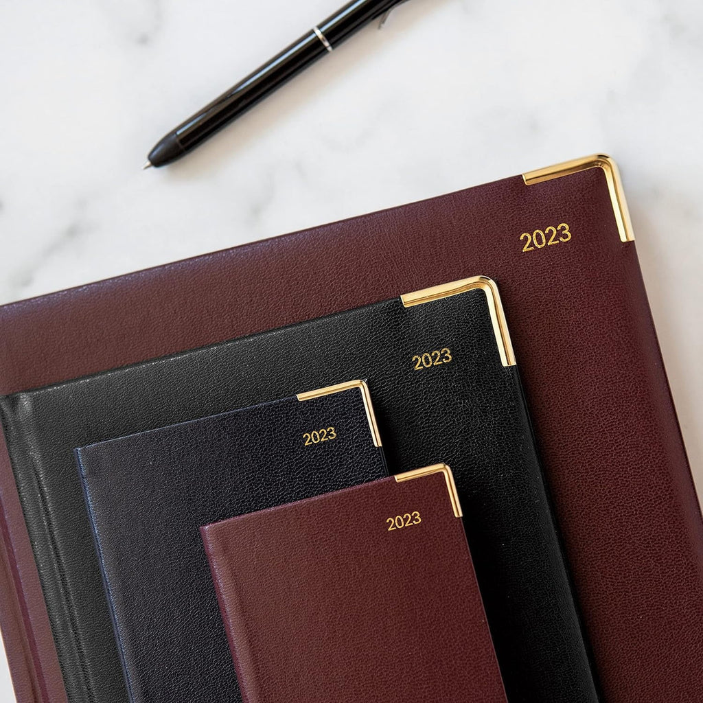 Of London 12S Daily Planner, Day Per Page, Classic Slim Month Per Page, 13 Months Jan 2023 - Jan 2024, Landscape Diary 2023 6 5/8" 3 1/4" Charcoal