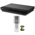 Sony UBP-X700/M HDR 4K UHD Network Blu-ray Disc Player with Hi-Res Audio Bundle Includes 1 Year Extended Protection Plan and Lexar 64GB JumpDrive S50 USB 2.0 Flash Drive Midnight