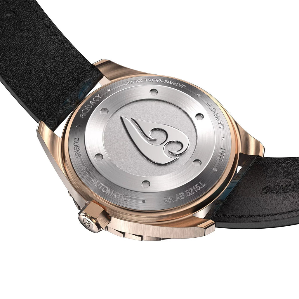 Aquacy Bronze CuSn8 Abalone Automatic Diver Watch BR.AB.8215.L - Screw Down 316L Stainless Case Back - 200M Water Resistance - 40 Hours Approx Power Reserve Dive Swimming Wrist Watches For Men