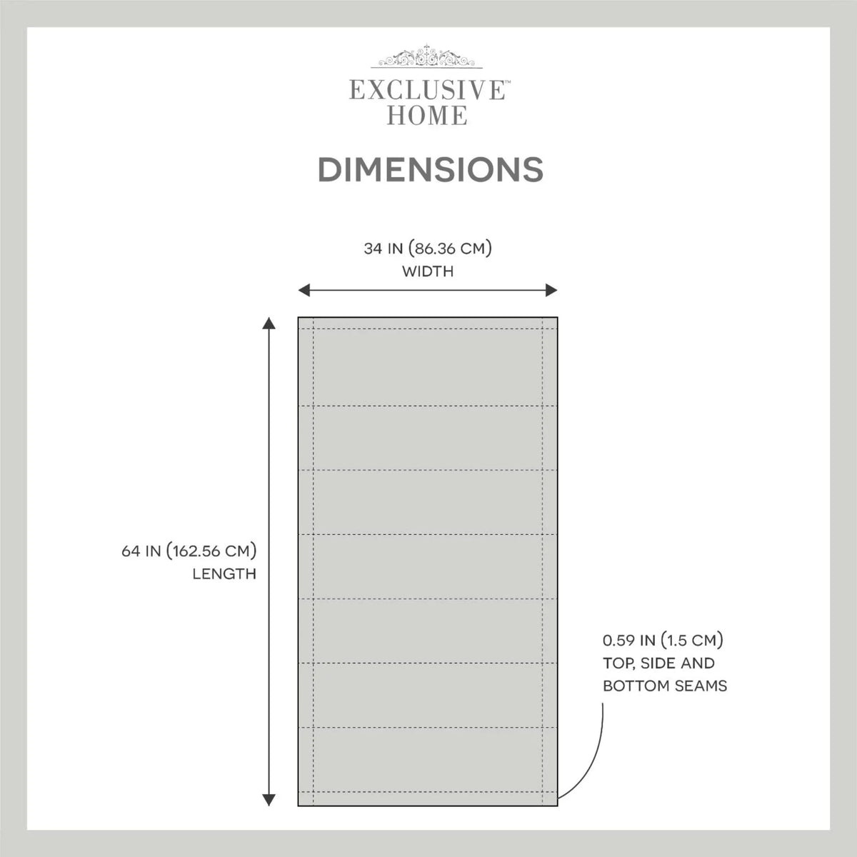 Exclusive Home Esme Total Dark Roman Shade, 34"x64", Dark Grey