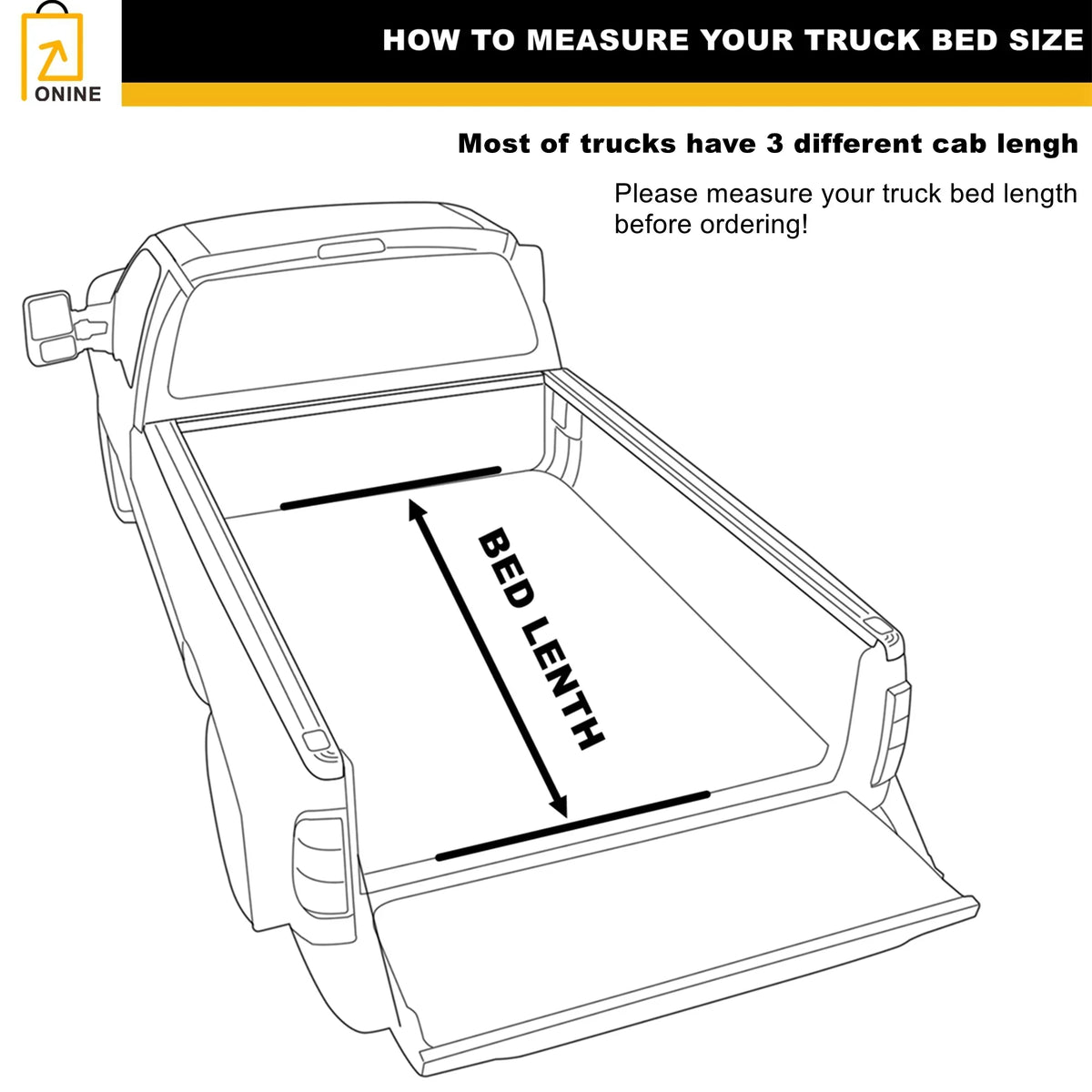 ONINE AWH Hard Tri-Fold Truck Bed Tonneau Cover Custom Fit 2019-2024 Dodge Ram 1500 New Body 5.7ft Bed(67"), Does not fit Classic, Does Not Fit with Multi-Function (Split) Tailgate or RamBox