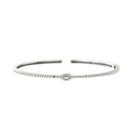 ARAIYA 14K White Gold Round and Baguette-Shape Lab Grown Diamond Bangle Bracelet (1/10 cttw, VS Clarity, D-E Color) 7"