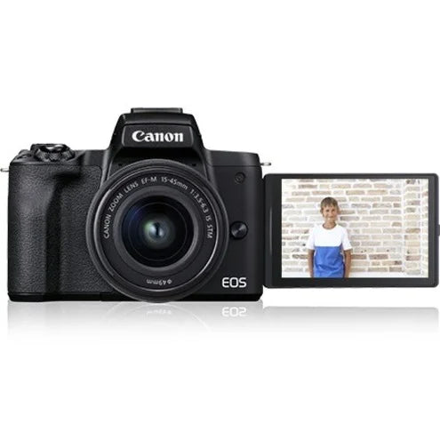 Canon EOS M50 Mark II 24.1 Megapixel Mirrorless Camera with Lens, 0.59", 1.77", Dark