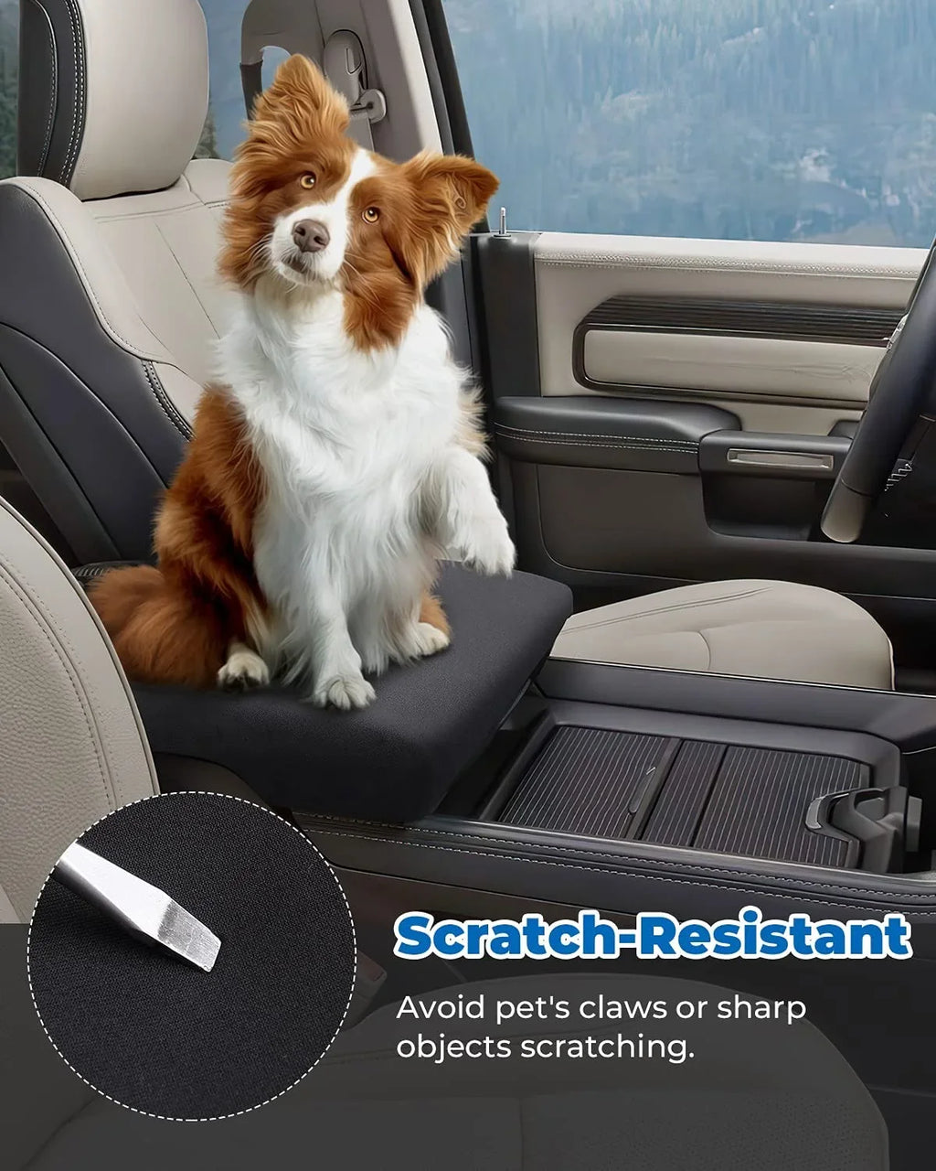 ISSYAUTO Center Console Cover Compatible with 2013-2022 2023 Ram 1500 2500 3500 Console Armrest Cover Protector
