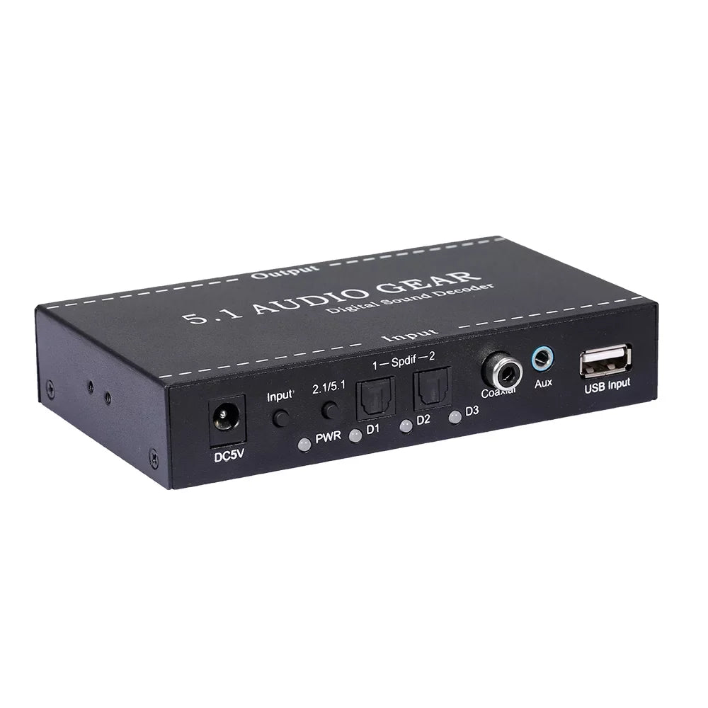 moobody NK-A6L 5.1 Audio Gear Digital Sound Decoder Audio Converter 3.5mm Audio Output Replacement for Dolby Digital AC-3 Plug