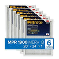 Filtrete 20x24x1, AC Furnace Air Filter, MPR 1900, Healthy Living Ultimate Allergen, 6-Pack (exact dimensions 19.81 x 23.81 x 0.78)