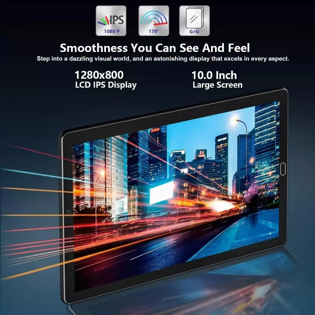 10 Centimeter Tablet Android 11 Tablets with Keyboard, 4GB RAM 64GB ROM 128GB Expand, 5G/2.4G Wi-Fi, HD IPS Display, 6000mAh Tablet PC with Case,Mouse,GMS Charcoal