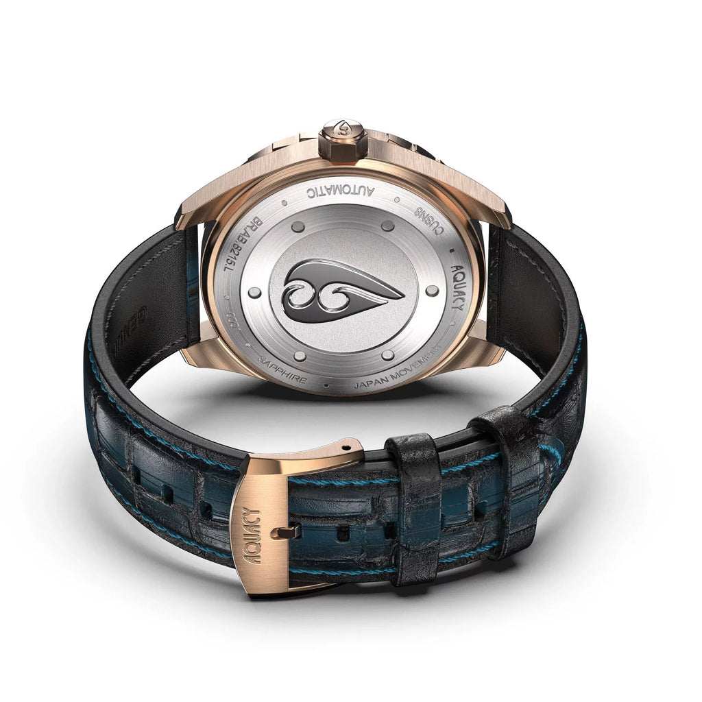 Aquacy Bronze CuSn8 Abalone Automatic Diver Watch BR.AB.8215.L - Screw Down 316L Stainless Case Back - 200M Water Resistance - 40 Hours Approx Power Reserve Dive Swimming Wrist Watches For Men