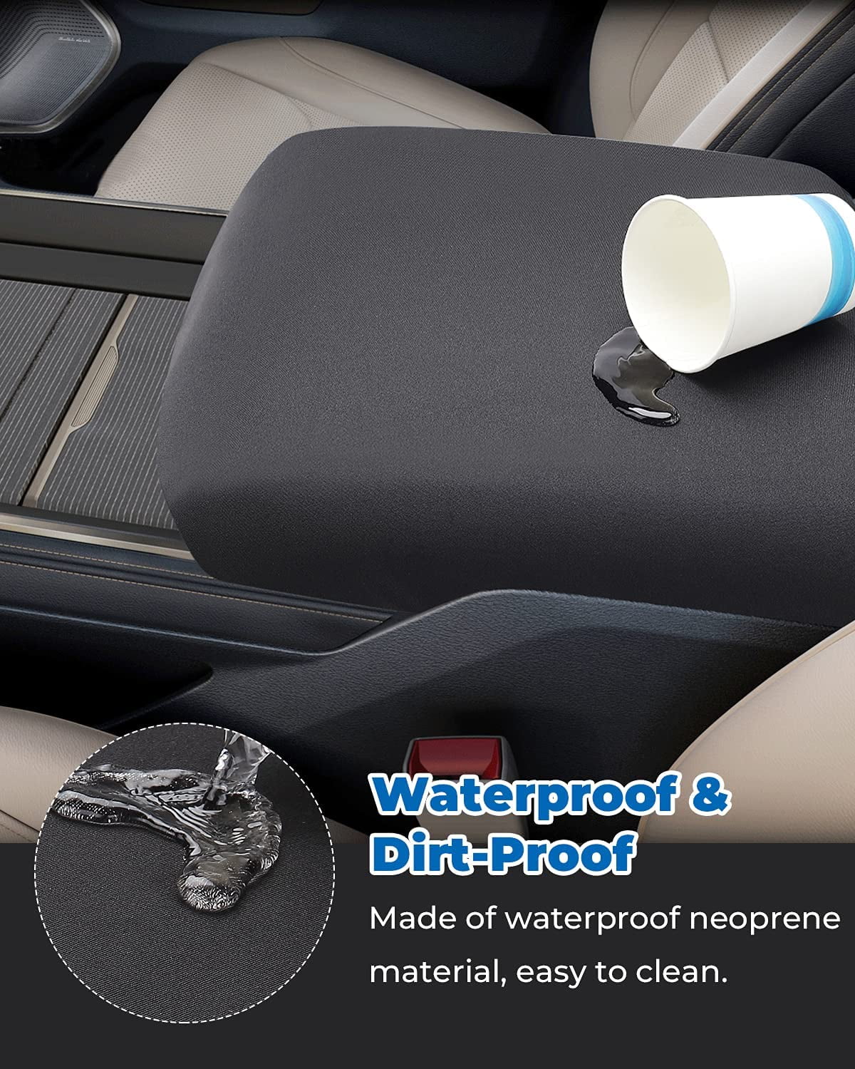 ISSYAUTO Center Console Cover Compatible with 2013-2022 2023 Ram 1500 2500 3500 Console Armrest Cover Protector