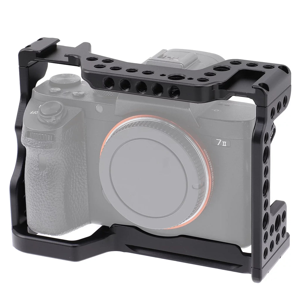 Cage Aluminum Alloy Video Cage Replacement for Sony A7M3 A7R3 A9 Mirrorless with Cold Shoe Mount 14 Centimeter & 38 Centimeter Screw Holes