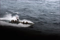 24"x36" Gallery Poster, inflatable boat departs the amphibious transport dock ship USS San Antonio (LPD-17)