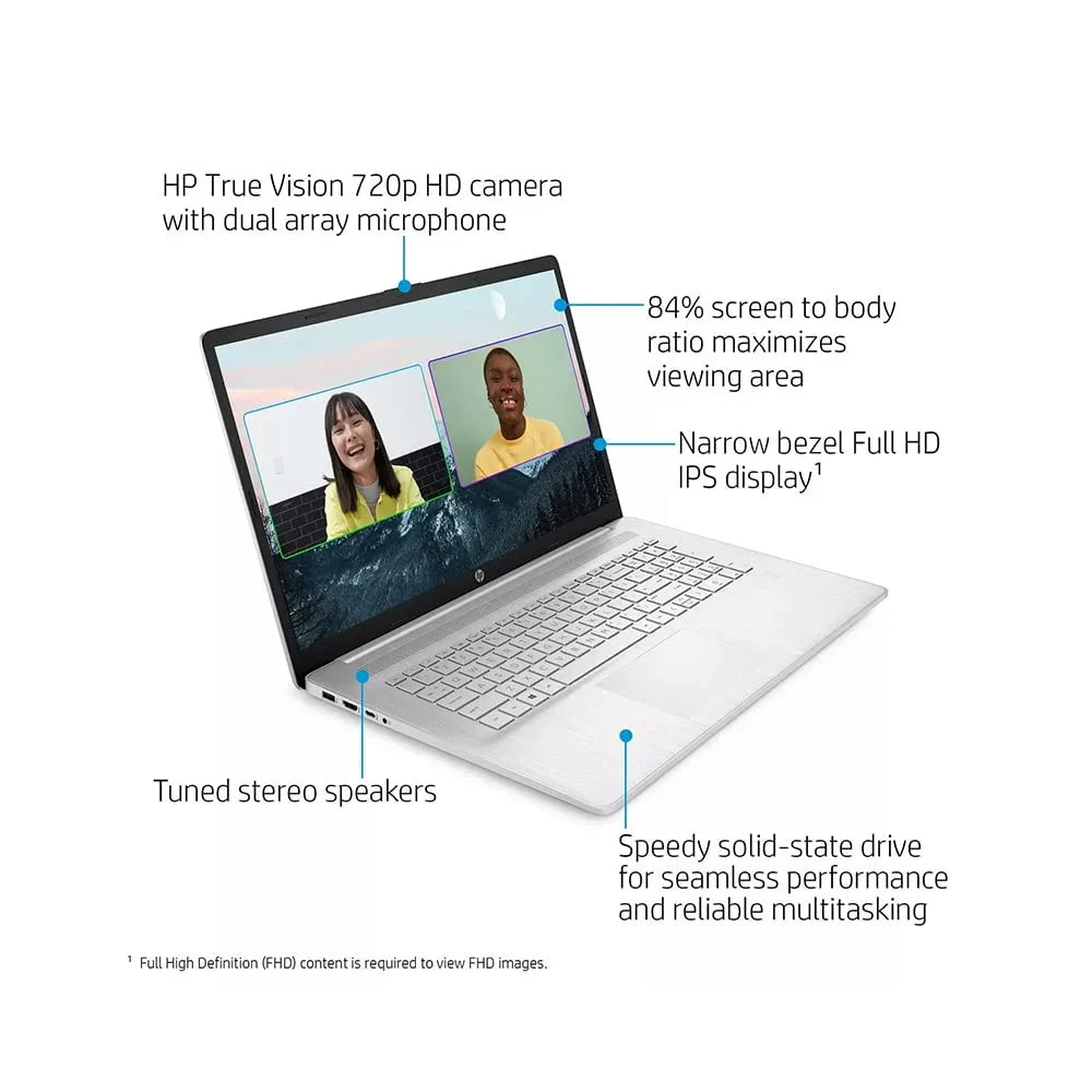 HP 2021 17.3" FHD IPS Laptop Computer, 11th Generation Intel Core i7-1165G7, 32GB RAM, 1TB PCIe SSD, Backlit Keyboard, Intel Iris Xe Graphics, HD Webcam, HD Audio, Windows OS, Silver, 32GB USB Card