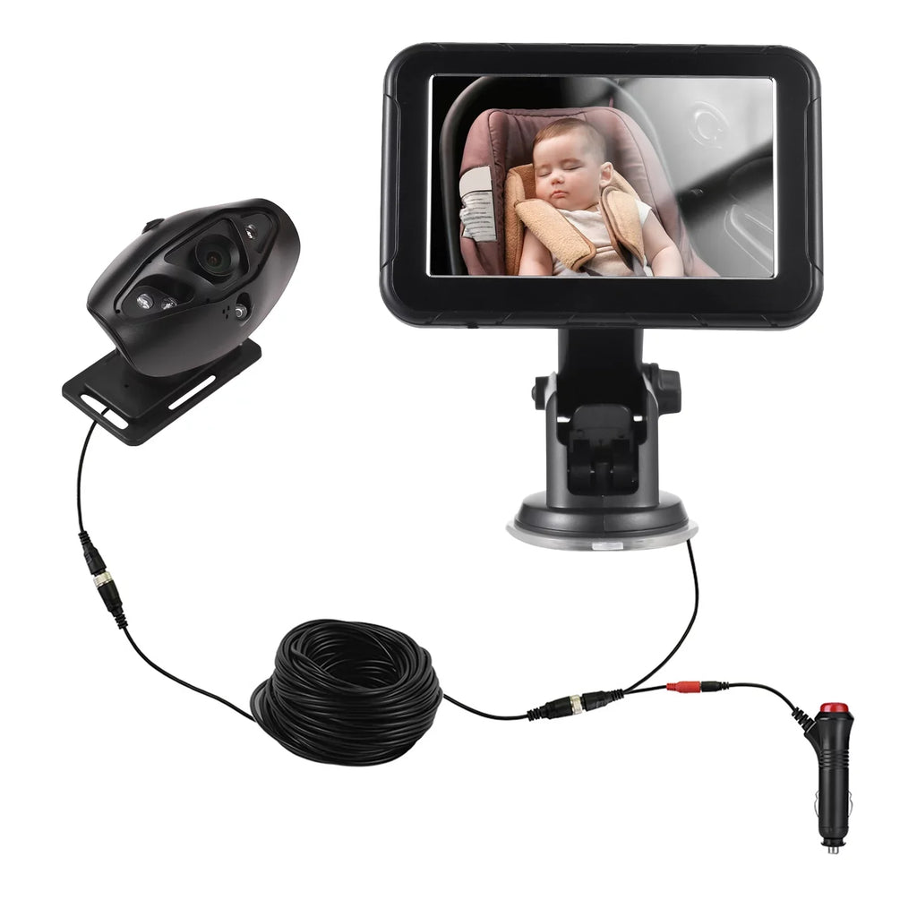 moobody Baby Car Monitor 1080P High Definition Monitor Camera for Baby Rear Facing Seat 5 Unit Car Seat Mirror Display 150° Wide View Night Vision Baby Car Mirror Camera Easy Installation