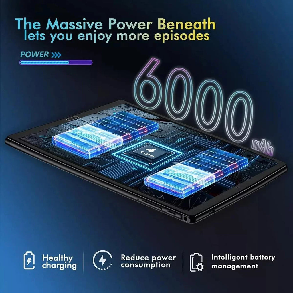 10 Centimeter Tablet Android 11 Tablets with Keyboard, 4GB RAM 64GB ROM 128GB Expand, 5G/2.4G Wi-Fi, HD IPS Display, 6000mAh Tablet PC with Case,Mouse,GMS Charcoal