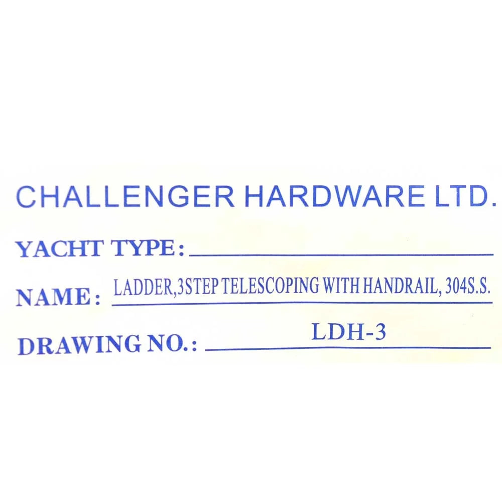 Challenger Hardware Boat Telescoping ladder LDH-3 | 3 Step Stainless
