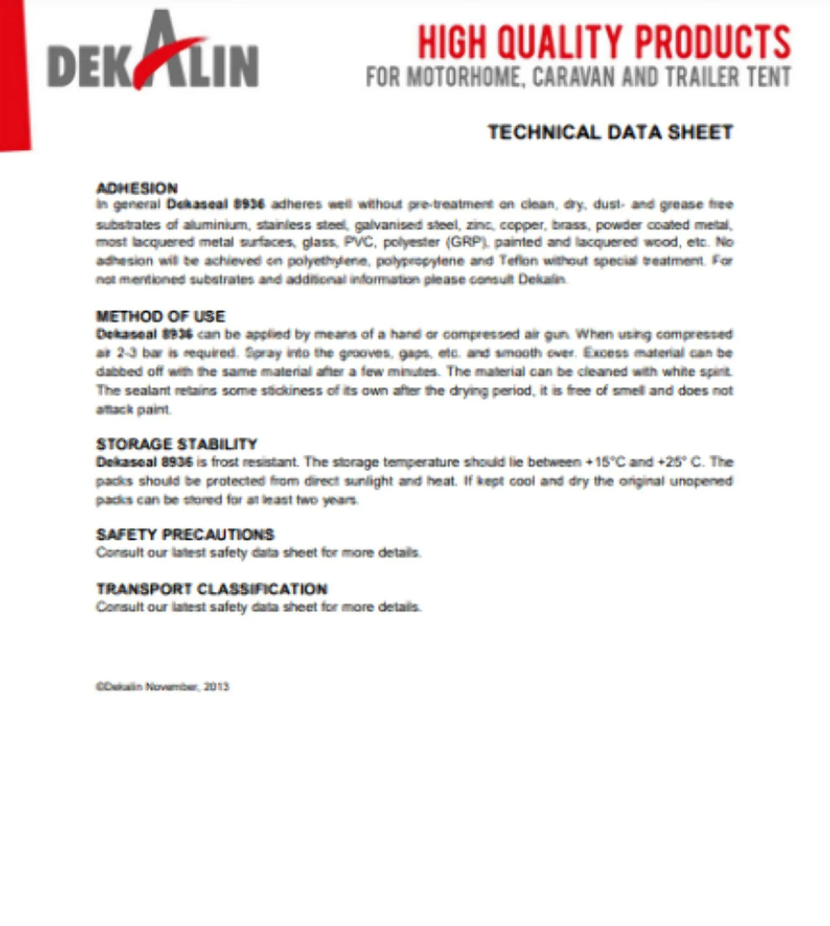 DEKALIN Dekaseal 8936 2 Pack 310ml Cartridge Plastic-Elastic Onyx Sealant / Adhesive