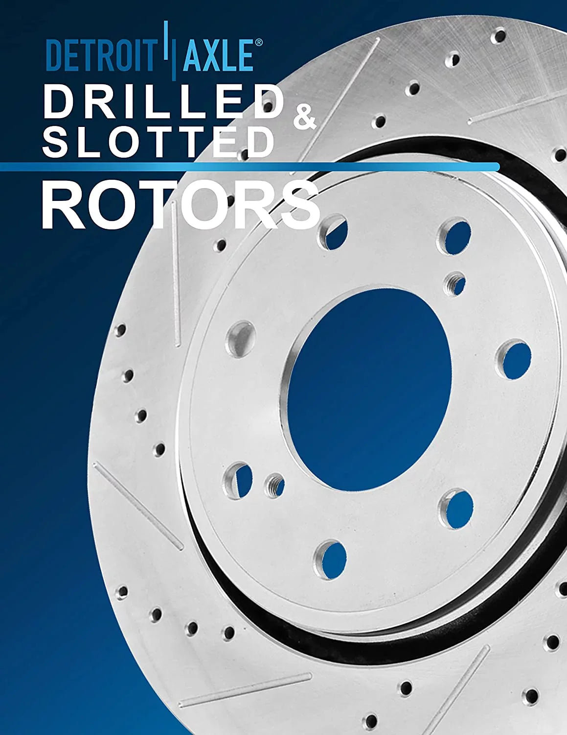 Detroit Axle - Front Drilled & Slotted Brake Rotors Replacement for 2010 2011 2012 2013 2014 2015 2016 2017 Ford F-150 (7-Lug)